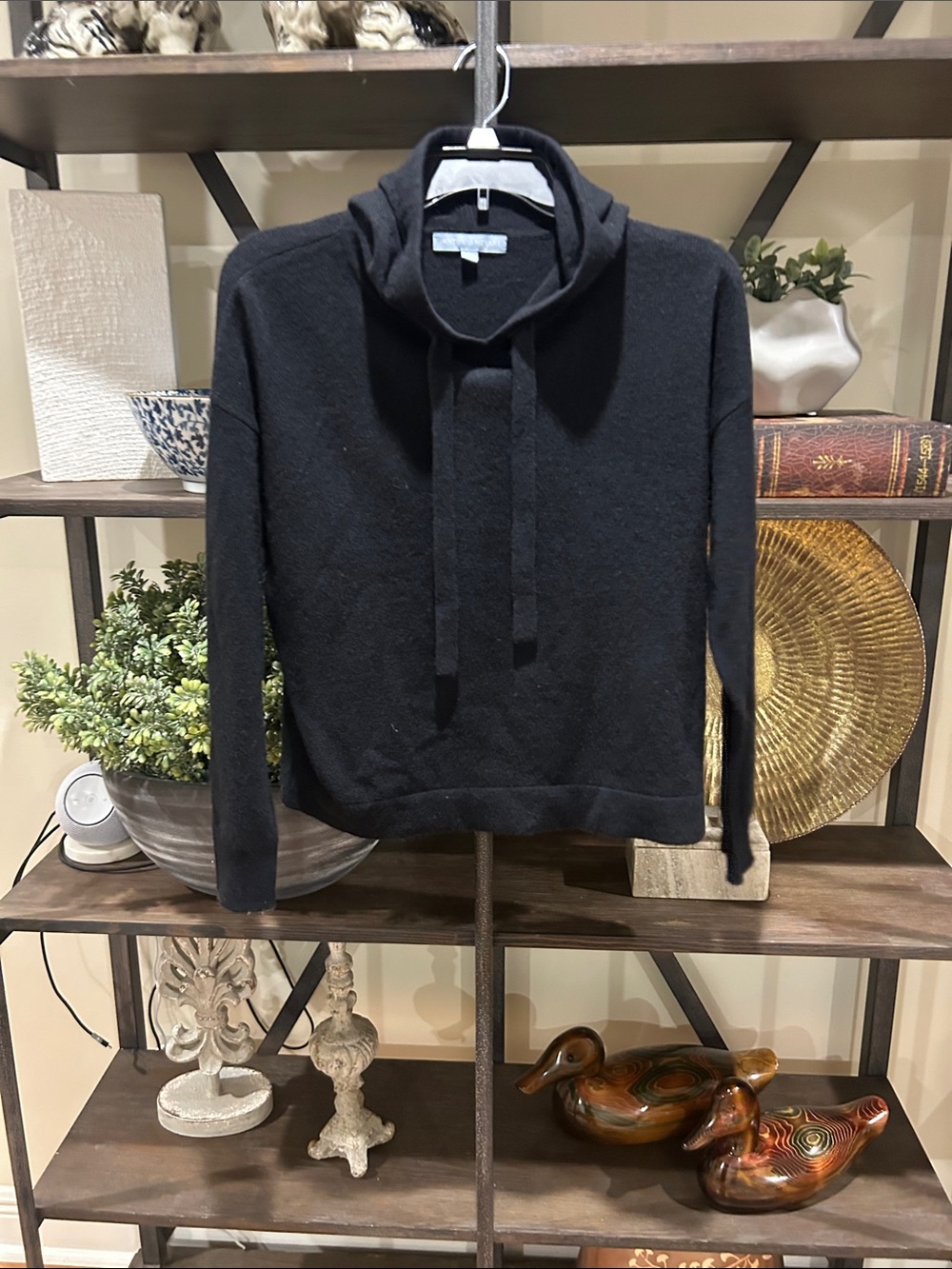 ANTONIO MELANI Black Women's Turtleneck Sweater with Neck Ties